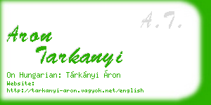 aron tarkanyi business card